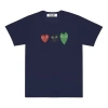 Comme Des Garçons Play (wmns) Comme Des Garcons Play 3 Hearts Short Sleeves Tee 'navy' In Brown