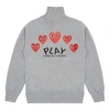Comme Des Garçons Play (wmns) Comme Des Garcons Play 5 Hearts Full Zip Jacket 'grey'