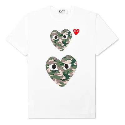 Comme Des Garçons Play (wmns) Comme Des Garcons Play Camouflage Double Heart Tee 'white'
