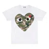 Comme Des Garçons Play Comme Des Garcons Play White And Red Camo Heart T-shirt In White