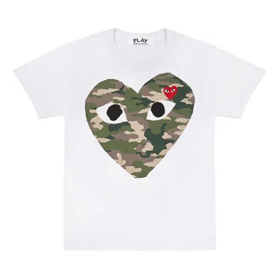 COMME DES GARÇONS PLAY (WMNS) COMME DES GARCONS PLAY CAMOUFLAGE LARGE LOGO SHORT SLEEVE TEE 'WHITE'