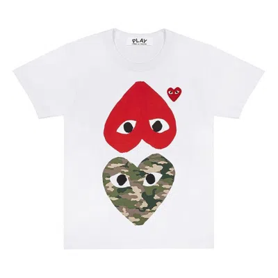 COMME DES GARÇONS PLAY (WMNS) COMME DES GARCONS PLAY CAMOUFLAGE UPSIDE DOWN LOGO TEE 'WHITE'