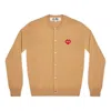 Comme Des Garçons Play (wmns) Comme Des Garcons Play Cardigan Invader Emblem 'camel' In Brown