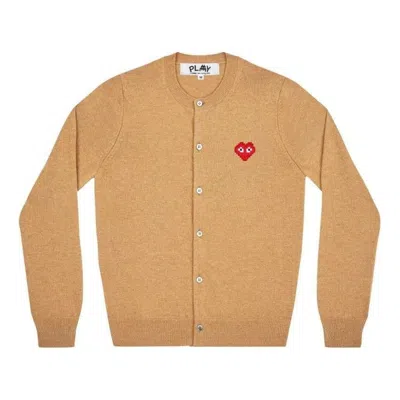 Comme Des Garçons Play (wmns) Comme Des Garcons Play Cardigan Invader Emblem 'camel' In Brown