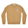Comme Des Garçons Play (wmns) Comme Des Garcons Play Cardigan White Emblem 'camel' In Brown
