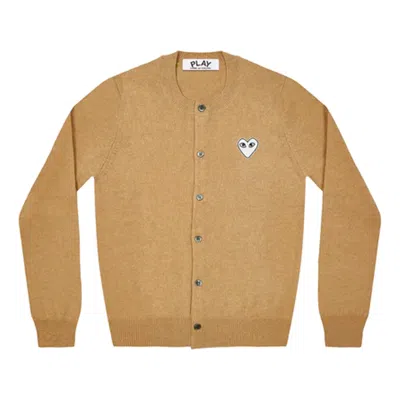 Comme Des Garçons Play (wmns) Comme Des Garcons Play Cardigan White Emblem 'camel'