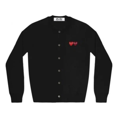 COMME DES GARÇONS PLAY (WMNS) COMME DES GARCONS PLAY CARDIGAN WITH DOUBLE EMBLEMS 'BLACK'