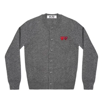 Comme Des Garçons Play (wmns) Comme Des Garcons Play Cardigan With Double Emblems 'grey' In Gray