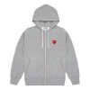 Comme Des Garçons Play (wmns) Comme Des Garcons Play Five Heats Logo Zip Hooded Jacket 'grey' In Gray