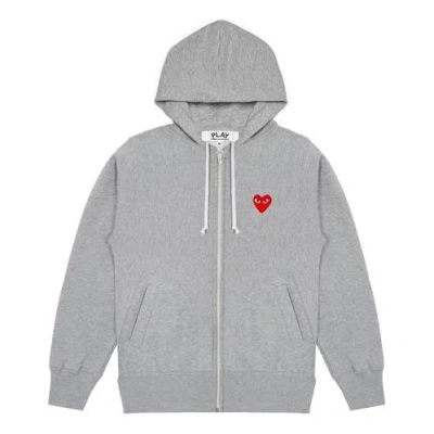 Comme Des Garçons Play (wmns) Comme Des Garcons Play Five Heats Logo Zip Hooded Jacket 'grey'