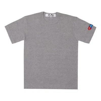 Comme Des Garçons Play (wmns) Comme Des Garcons Play Fw25 Double Heart T-shirt 'grey' In Gray