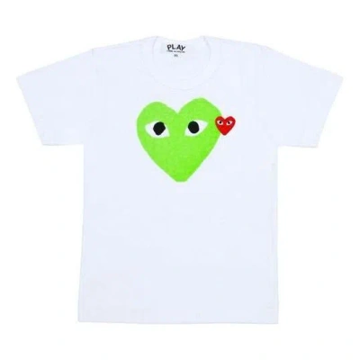 Comme Des Garçons Play (wmns) Comme Des Garcons Play Fw25 Heart T-shirt 'white Green'