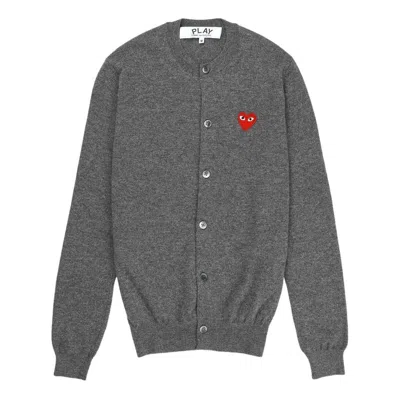 Comme Des Garçons Play (wmns) Comme Des Garcons Play Fw25 Red Heart Emblem Cardigan 'grey' In Gray