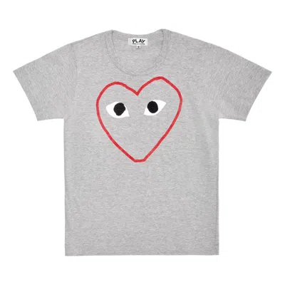 Comme Des Garçons Play (wmns) Comme Des Garcons Play Fw25 Red Heart Sketch T-shirt 'grey' In Gray