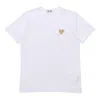 Comme Des Garçons Play Golden Heart Patch T-shirt In White