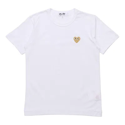 Comme Des Garçons Play (wmns) Comme Des Garcons Play Gold Heart Logo Tee 'white'