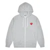 Comme Des Garçons Play (wmns) Comme Des Garcons Play Five Heats Logo Zip Hooded Jacket 'grey'