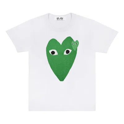 Comme Des Garçons Play (wmns) Comme Des Garcons Play Long Hearts Tee 'white Green'