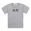Comme Des Garçons Play Printed Logo T-shirt In Gray