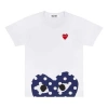 Comme Des Garçons Play (wmns) Comme Des Garcons Play Polka Dot Half Heart Tee 'white Blue'