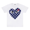 Comme Des Garçons Play (wmns) Comme Des Garcons Play Polka Dot Logo Tee 'white Navy'