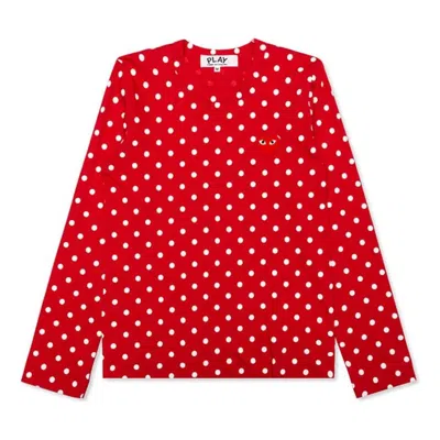 Comme Des Garçons Play (wmns) Comme Des Garcons Play Polka Dot Long Sleeve Tee 'red White'