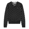Comme Des Garçons Play (wmns) Comme Des Garcons Play Polka Dot V-neck L/s T-shirt Black Emblem 'black'