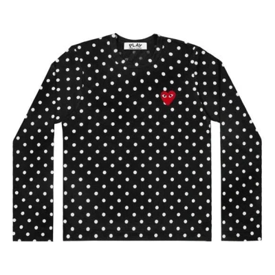 Comme Des Garçons Play (wmns) Comme Des Garcons Play Polka Dots Long Sleeves Tee 'black White'