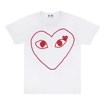 Comme Des Garçons Play (wmns) Comme Des Garcons Play Red Emblem Heart Sketch Tee 'white'