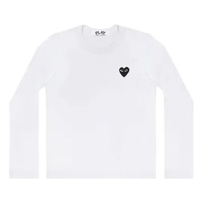 Comme Des Garçons Play (wmns) Comme Des Garcons Play Small Logo Long Sleeves Tee 'white Black'