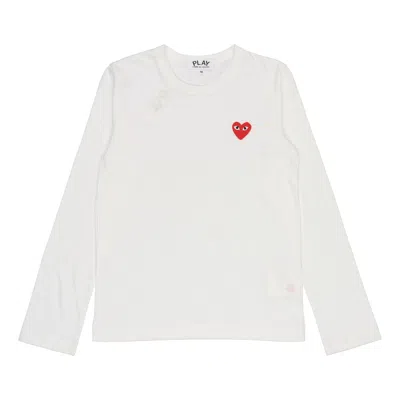 Comme Des Garçons Play (wmns) Comme Des Garcons Play Small Logo Long Sleeves Tee 'white Red'
