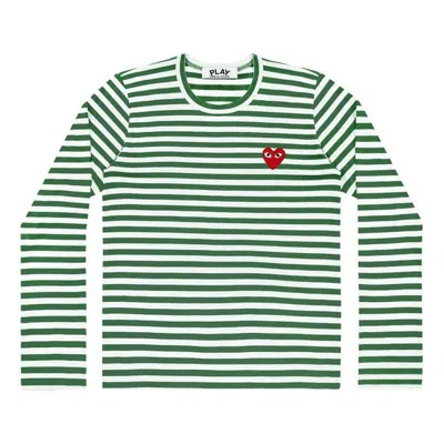 Comme Des Garçons Play (wmns) Comme Des Garcons Play Stripe Long Sleeves Tee 'green White'