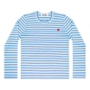 Comme Des Garçons Play (wmns) Comme Des Garcons Play Striped Long Sleeves Tee 'blue'