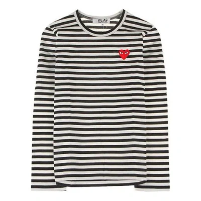 Comme Des Garçons Play (wmns) Comme Des Garcons Play Striped Long Sleeves Tee 'white Black' In Multi