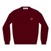 Comme Des Garçons Play (wmns) Comme Des Garcons Play V-neck L/s T-shirt Red Emblem 'burgundy'