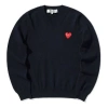 Comme Des Garçons Play (wmns) Comme Des Garcons Play V-neck L/s T-shirt Red Emblem 'navy'