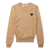 Comme Des Garçons Play (wmns) Comme Des Garcons Play V-neck Pullover Black Heart 'beige' In Brown
