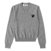 Comme Des Garçons Play (wmns) Comme Des Garcons Play V-neck Pullover Black Heart 'grey' In Gray