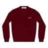 Comme Des Garçons Play (wmns) Comme Des Garcons Play V-neck Pullover Double Emblem 'burgundy' In Red