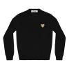 Comme Des Garçons Play (wmns) Comme Des Garcons Play V-neck Pullover Gold Emblem 'black'