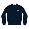 Comme Des Garçons Play (wmns) Comme Des Garcons Play V-neck Pullover Gold Emblem 'navy'
