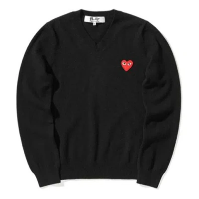 Comme Des Garçons Play (wmns) Comme Des Garcons Play V-neck Pullover Red Emblem 'black'
