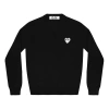 Comme Des Garçons Play (wmns) Comme Des Garcons Play V-neck Pullover White Emblem 'black'