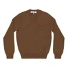 Comme Des Garçons Play (wmns) Comme Des Garcons Play V-neck Pullover With Small Red Heart 'brown'