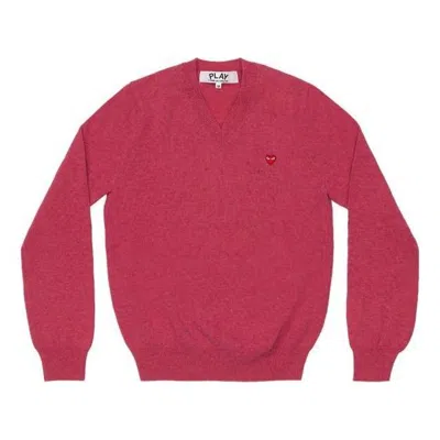 Comme Des Garçons Play (wmns) Comme Des Garcons Play V-neck Pullover With Small Red Heart 'pink'