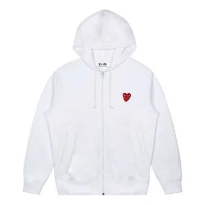 Comme Des Garçons Play (wmns) Comme Des Garcons Play Zip Hooded Sweatshirt With Red Family Heart 'white'