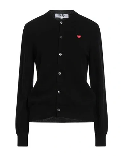Comme Des Garçons Play Woman Cardigan Black Size L Wool