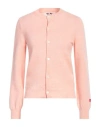 Comme Des Garçons Play Heart-patch Knitted Wool Cardigan In Pink