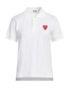 Comme Des Garçons Play Classic Polo Shirt With Red Heart Patch In White