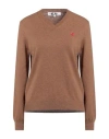 Comme Des Garçons Play Woman Sweater Camel Size M Wool In Beige